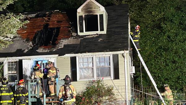 Firefighters respond to a fire to a house in New Jersey