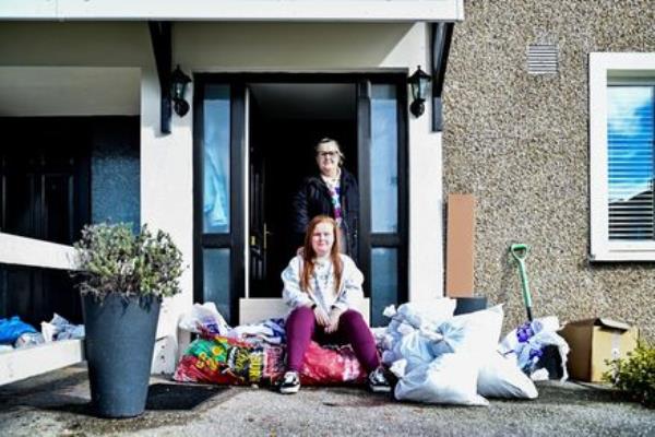  Jessica Daly and her mother Nuala outside their home in Beechwood Drive, Midleton, an estate that was devastated by the Storm Babet floods. Picture: Chani Anderson