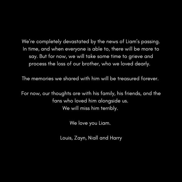 One Direction pays tribute to their late brother.