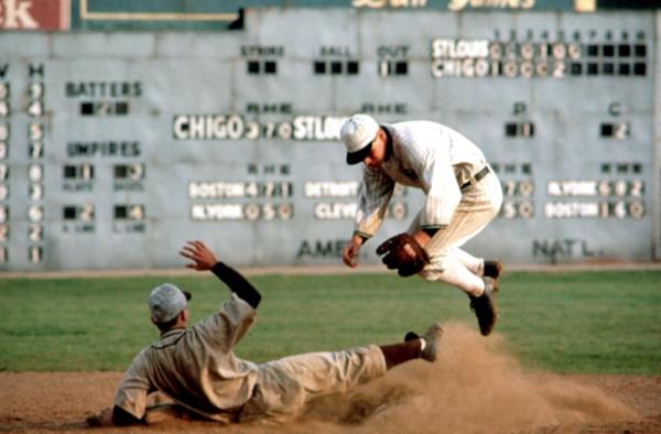 Action shot from the 1988 film "Eight Men Out."