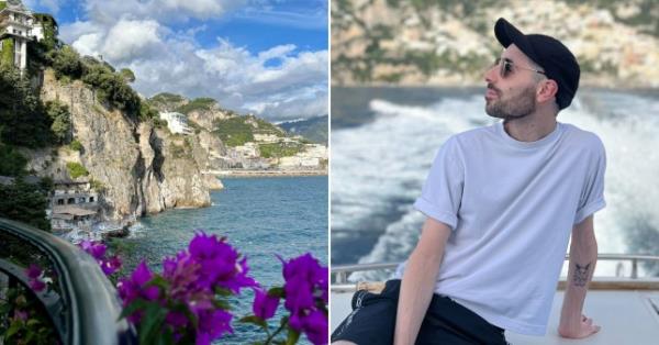 James Besanvalle on a yacht in Amalfi