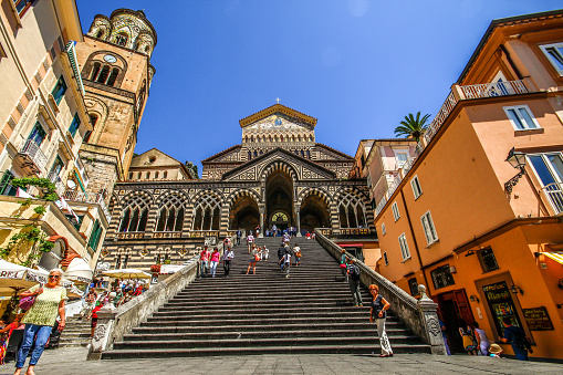 Amalfi, Italy - May 04, 2015 - Ornate Amalfi Cathedral