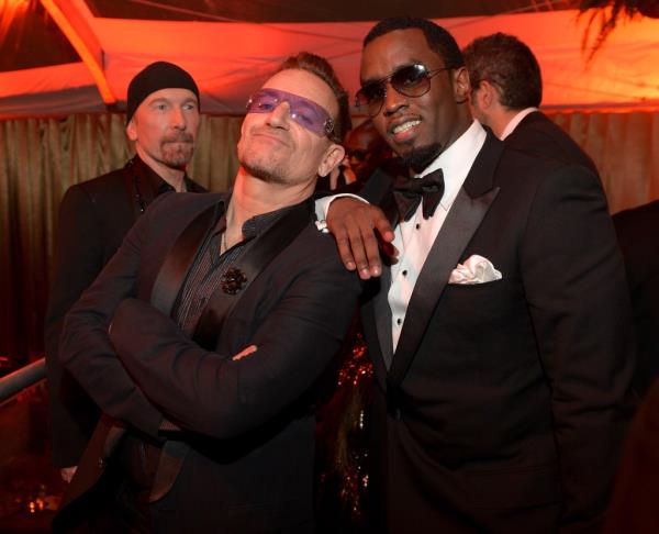 Bono and Diddy link up at a 2014 Golden Globes afterparty