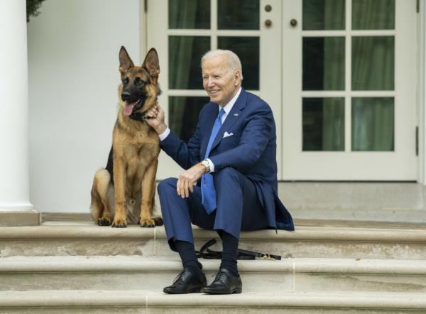 Joe Biden and his dog Commander