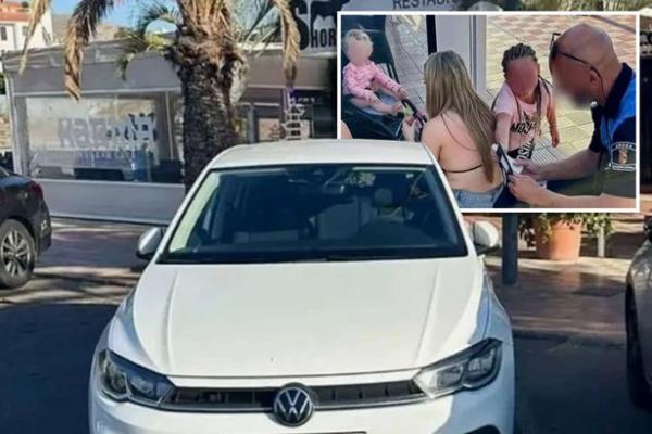 Two the children were found inside the car, with the father nowhere to be seen