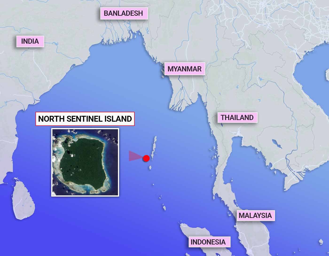 North Sentinel island is located in the Bay of Bengal
