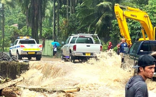 Flooding on Tahiti island on Friday 8 December 2023.