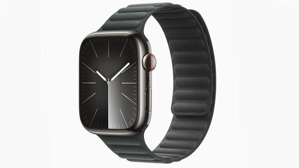 Apple Watch Series 9 Graphite Stainless Steel with Fine Woven Magnetic band. Picture: Apple.