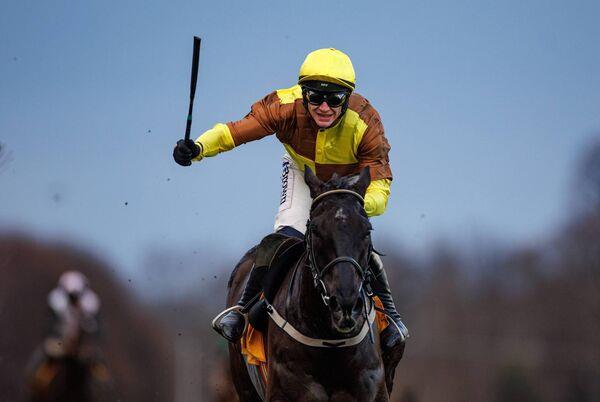 WINNER ALRIGHT: Paul Townend celebrates on Galopin Des Champs as he wins the big one on Thursday at Leopardstown. WINNER ALRIGHT: Paul Townend celebrates on Galopin Des Champs as he wins the big one on Thursday at Leopardstown.
