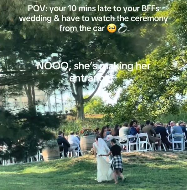 13865011 I was 10 minutes late to my best friend's wedding and was forced to watch the ceremony from the CAR https://www.tiktok.com/@sincerelyaqsa/video/7414904102737431851