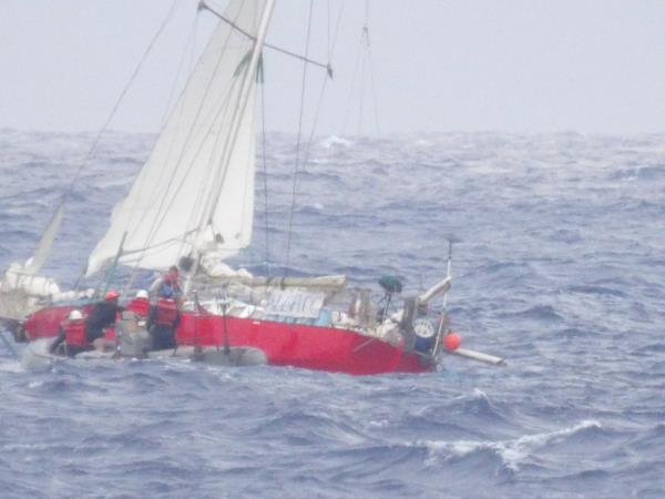 美国海岸警卫队和海军从距离夏威夷海岸近1000英里处的帆船上救出了一位母亲和她7岁的孩子,以及他们的宠物乌龟和猫。