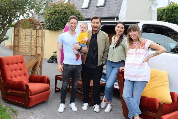 The Salvage Squad's presenter Brian Dowling with interior designer Cathy Angelini and the Murphy family, at their home in Cobh, Co Cork. The Salvage Squad's presenter Brian Dowling with interior designer Cathy Angelini and the Murphy family, at their home in Cobh, Co Cork.