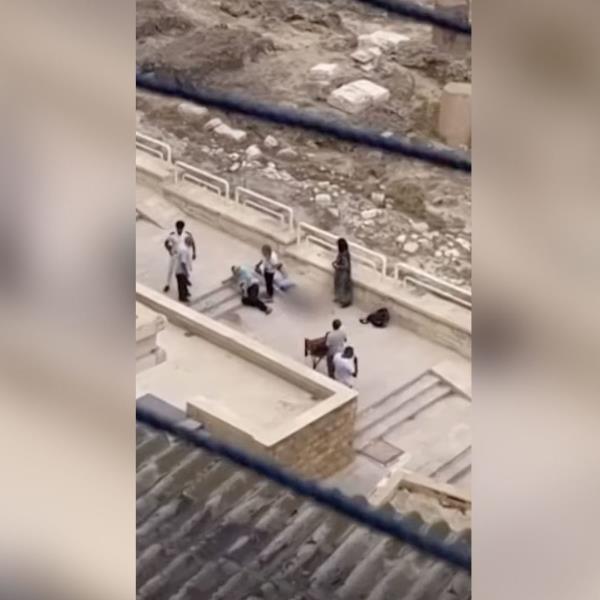 Bodies lay slumped about the historic site in the aftermath of the shooting in Egypt on Sunday