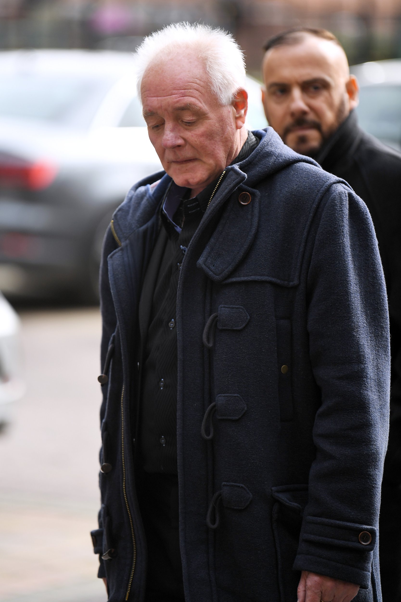 Bruce Jones attending Liz Dawn's funeral