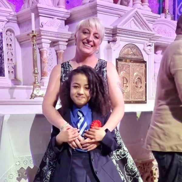 Mary Griffin hugging her daughter Sarah