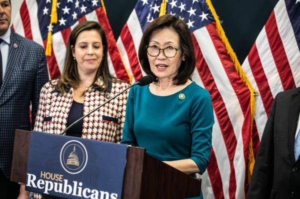 Representative Michelle Steel, a Republican from California, during a news conference at the US Capitol in Washington, DC, US, on Wednesday, April 26, 2023.