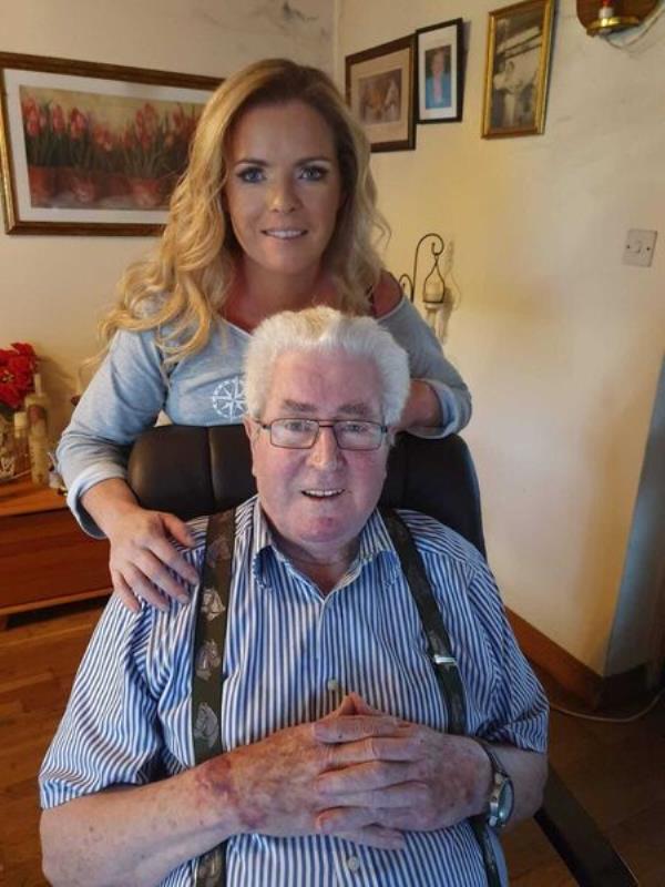 Paula Hynes with her late father, Larry Desmond, who passed away in December 2019