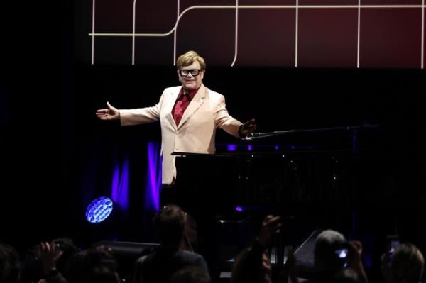 Sir Elton John at the Elton John: Never Too Late premiere at New York Film Festival 2024