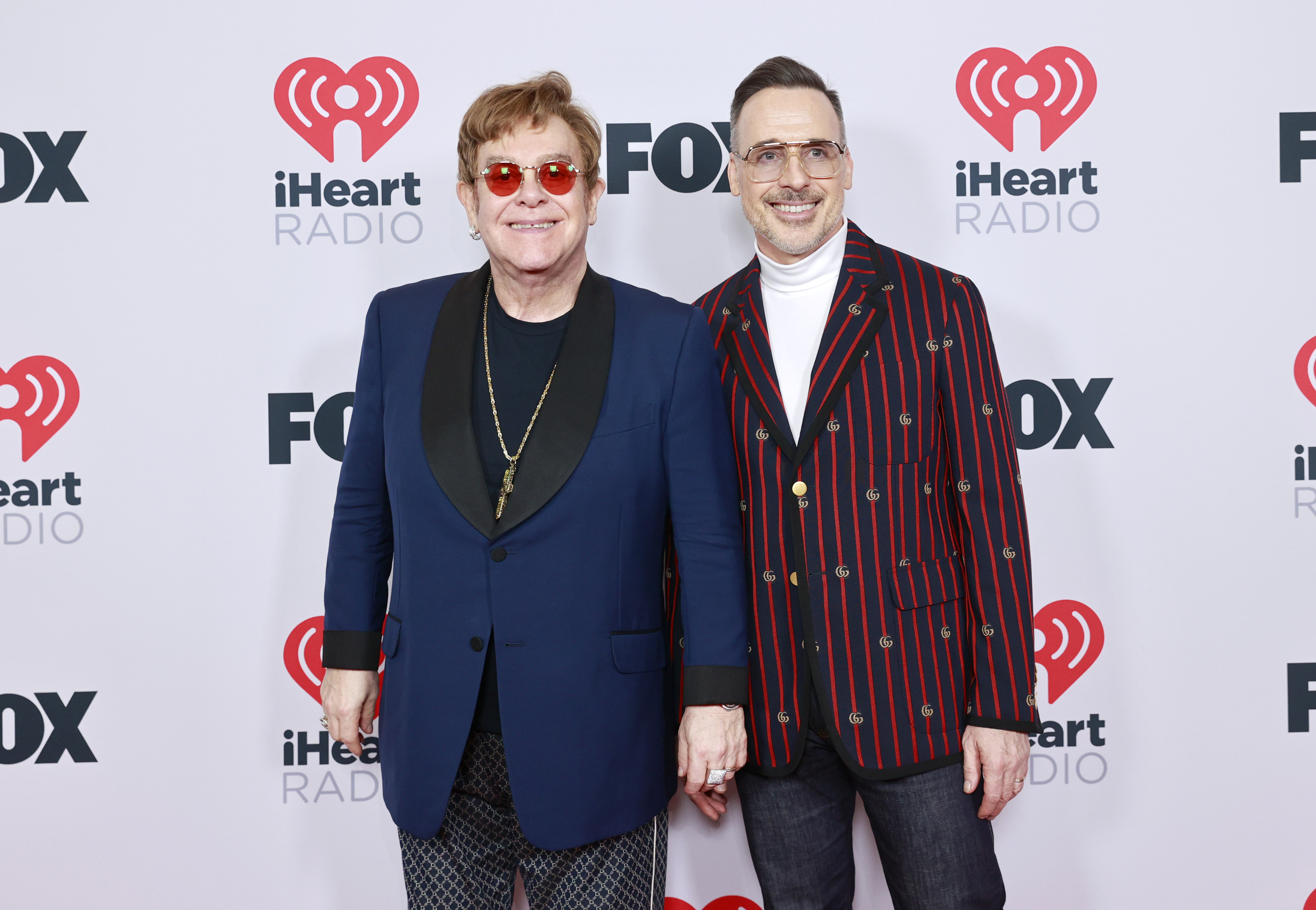 Sir Elton John and David Furnish at iHeartRadio Music Awards 2021