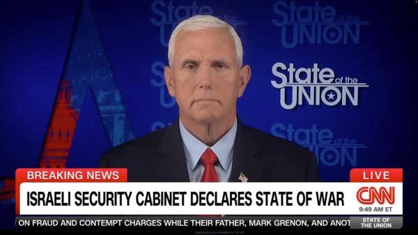 Former Vice President Mike Pence is pictured speaking on CNN Sunday.