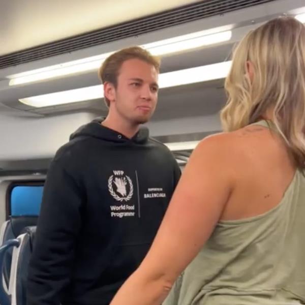 One of the tourists stood up to confront Pinnix as she harassed them on the NJ Transit train