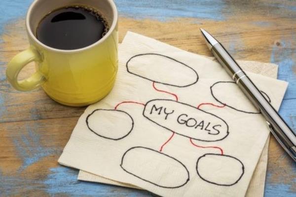 List of goals, written on a napkin.