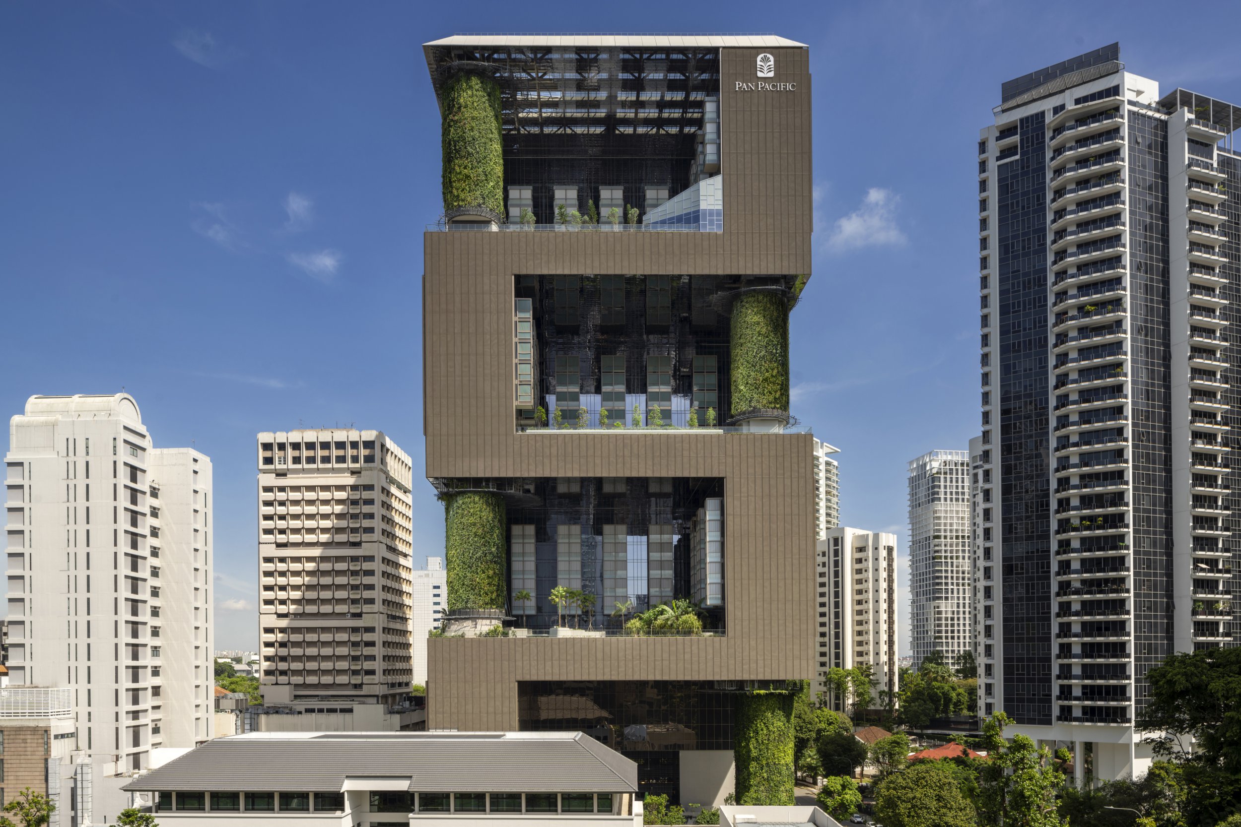 Exterior shot showing the four sections