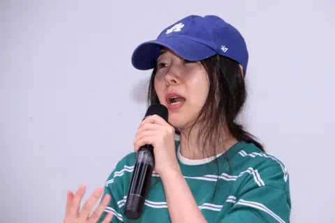 Getty Images Min Hee-Jin holds a press conference in Seoul