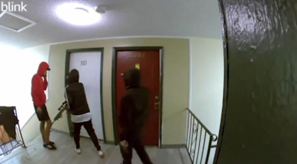 The armed men tried to get into Jessica Montenegro's apartment at the The Edge at Lowry complex.