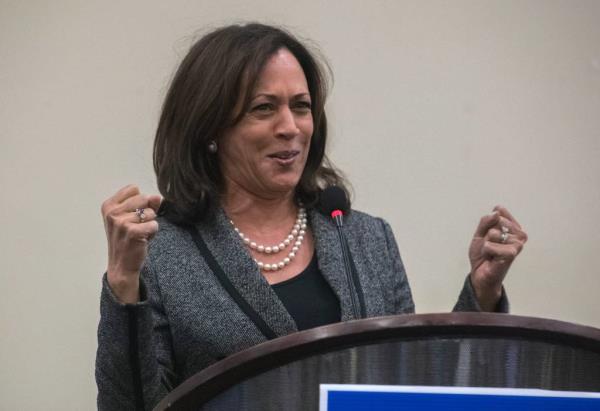 Kamala Harris speaks at the San Joaquin Valley Leadership Conference held at the University Plaza Waterfront Hotel in downtown Stockton on Oct. 12, 2017.