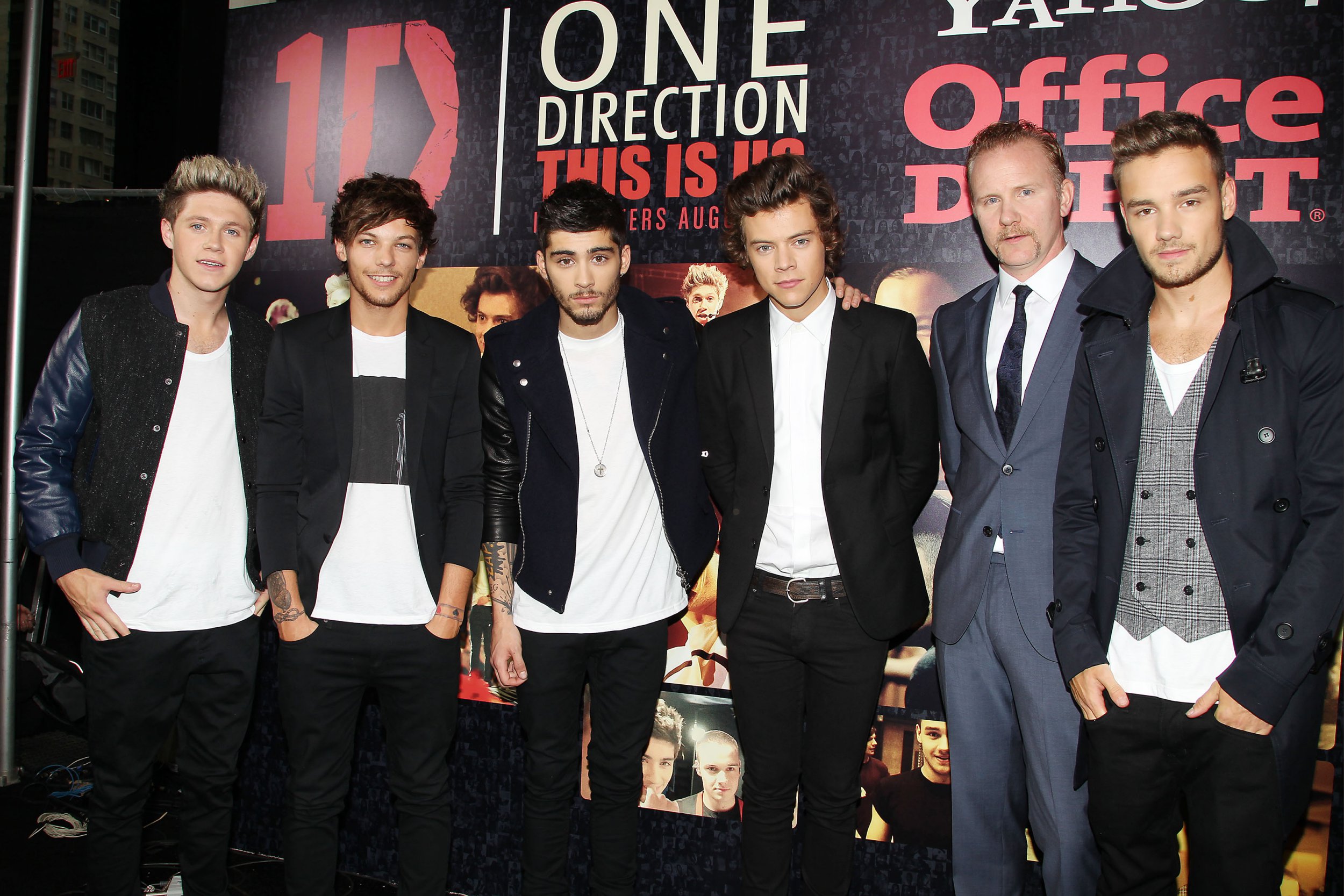 One Direction - Louis Tomlinson, Niall Horan, Zayn Malik, Liam Payne, Harry Styles and Morgan Spurlock 'One Direction: This Is Us' film premiere