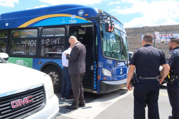 Surveillance footage of the fight inside the bus