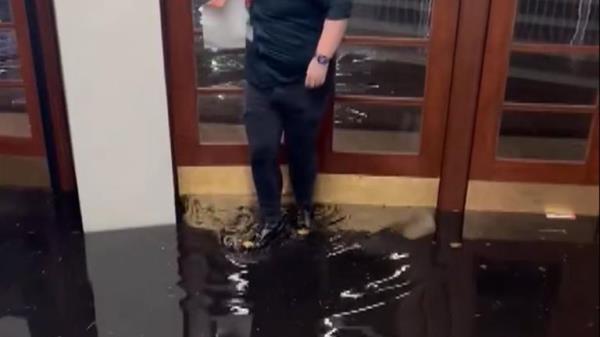 Heavy rains have caused road disruption and flooding in Wales.