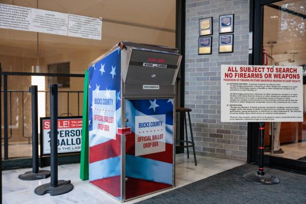 A ballot box in Pennsylvania is shown.
