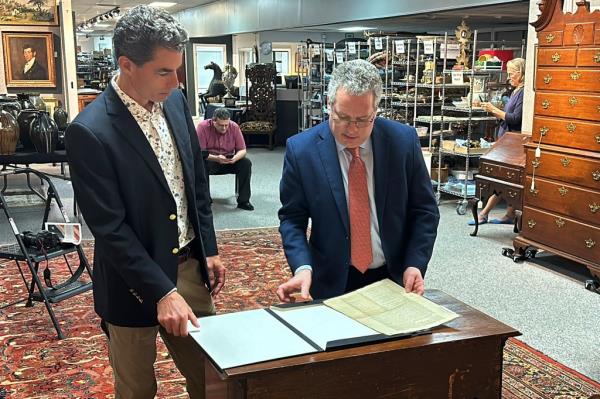 Brunk isn’t sure how much the document will sell for because there is so little to compare it to.