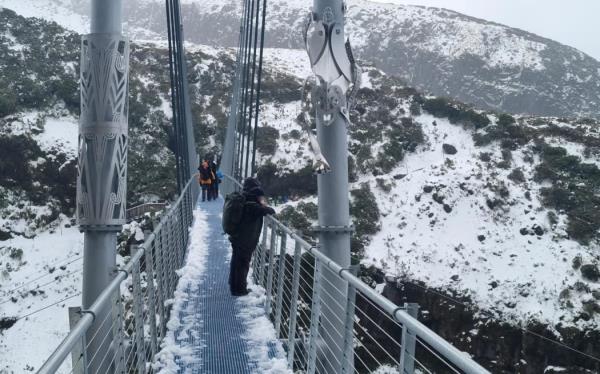 For many, it was their first crossing of the Manganui Gorge Suspension Bridge.