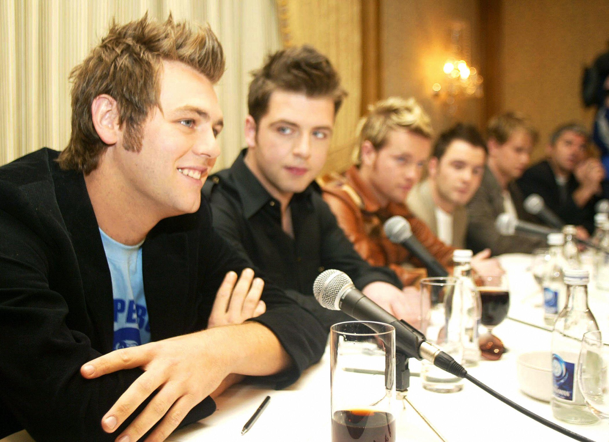 Westlife sit at press conference