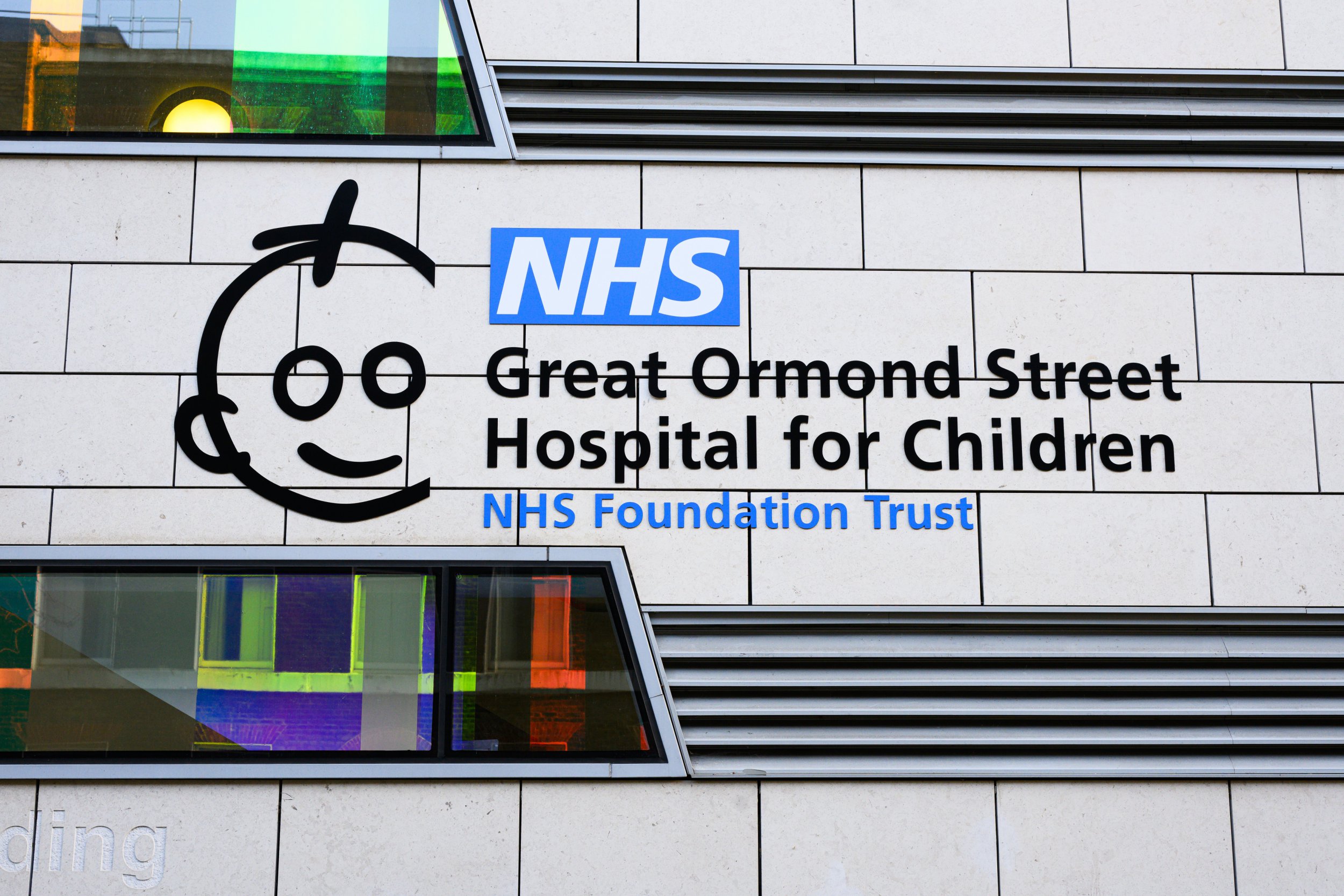 London, UK - March 24, 2024; Sign at NHS Great Ormond Street Hospital for Children and NHS Foundation Trust; Shutterstock ID 2446639515; purchase_order: -; job: -; client: -; other: -