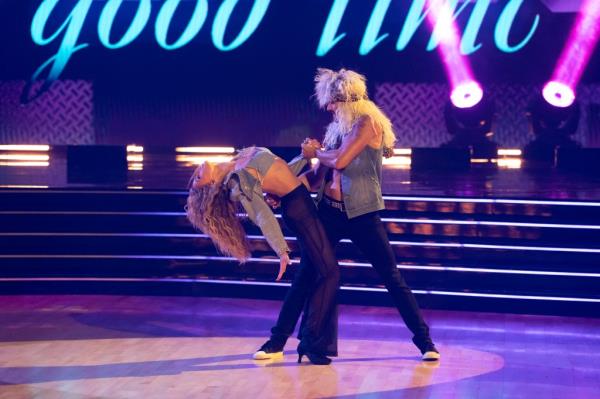 Brooks Nader and Gleb Savchenko on Hair metal Night.
