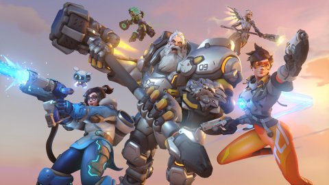 Lots of characters ready to fight in Overwatch.