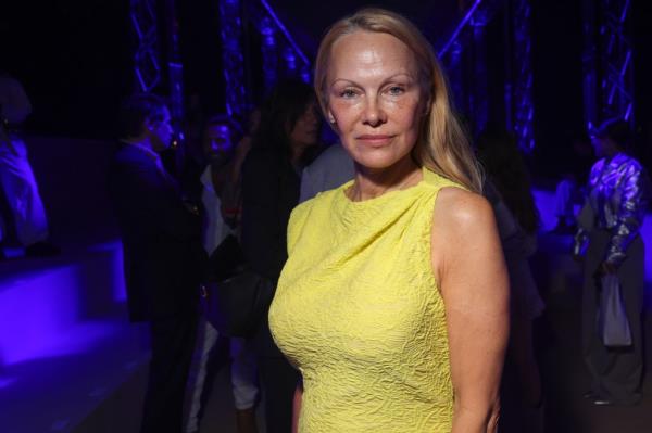 Pamela Anderson at Paris Fashion Week 2023