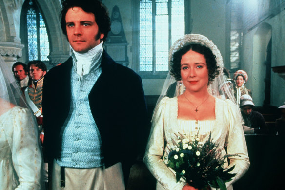 Mr Darcy (Colin Firth) and Miss Bennett (Jennifer Ehle) in Jane Austen’s Pride and Prejudice.