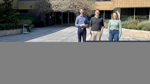 lead author with ECMWF collaborators (and co-authors) at the ECMWF headquarters in Reading, UK. From left to right: Linus Magnusson (ECMWF), Quinton Lawton, and Rebecca Emerton (ECMWF). 