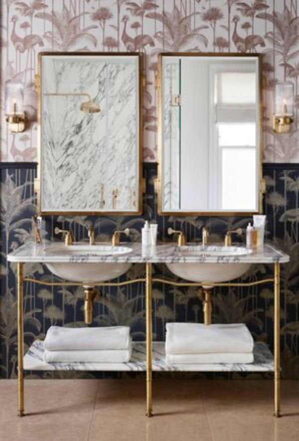 Maximalism and a Midas-touch returns for 2024. Crowned Crane Fonda, bathroom by Drummonds, samples €3.95. Maximalism and a Midas-touch returns for 2024. Crowned Crane Fonda, bathroom by Drummonds, samples €3.95.