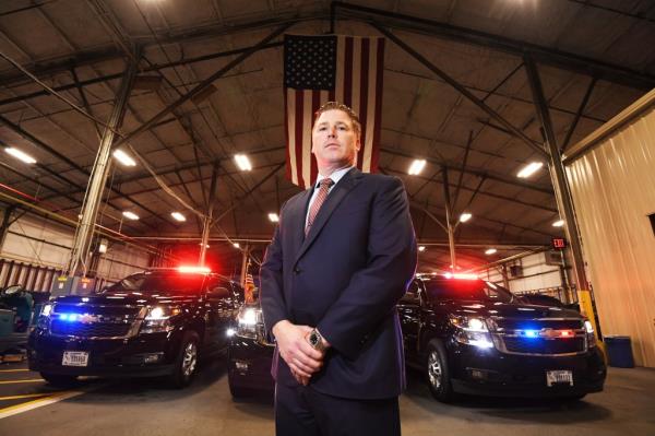 Special Agent Patrick J. Freaney in the Secret Service's secured logistics hub, overseeing mobile security fleet for visiting heads-of-state at the UN General Assembly