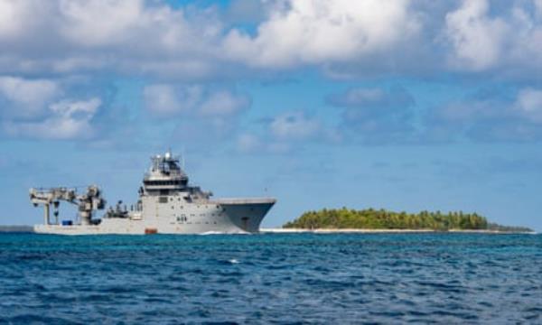 HMNZS Manawanui, which sank after becoming grounded on a reef in Samoa