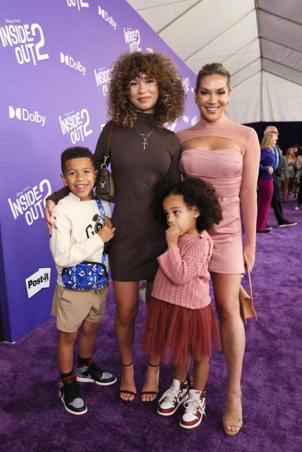 Maddox Boss, Weslie Fowler, Zaia Boss and Allison Holker attend the World Premiere of Disney and Pixar's "Inside Out 2" at El Capitan Theatre in Hollywood, California on June 10, 2024.