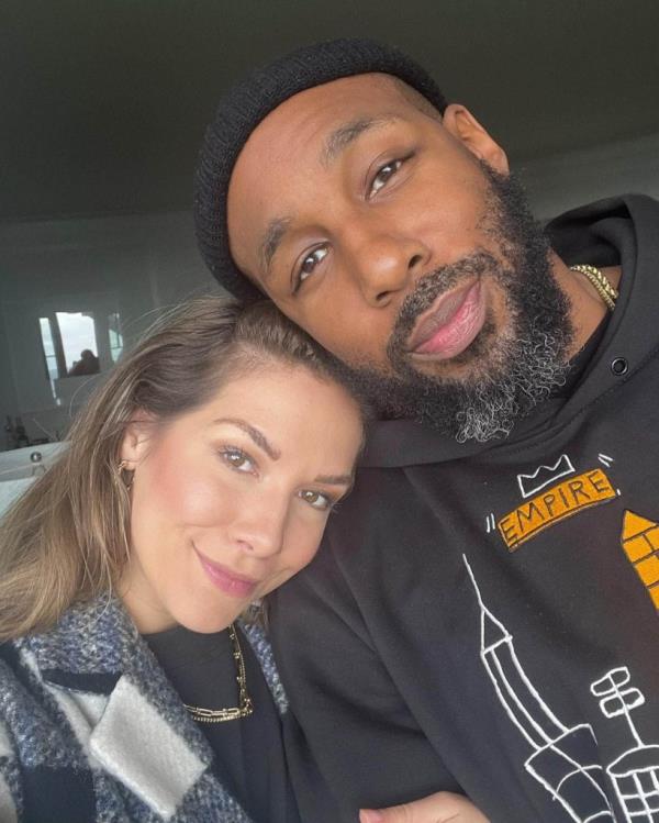Allison Holker and Stephen 'tWitch' Boss smile together for an Instagram selfie.