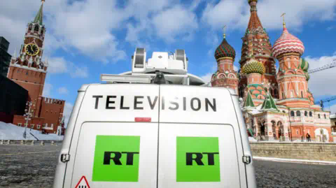 Getty Images A RT van close to St Basil's Cathedral in Moscow's Red Square 