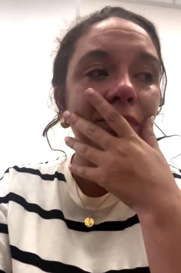 Charlotte Chilton crying in an Instagram video